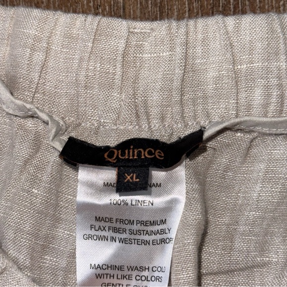 Quince European Linen Pants XL Flax Cream Lagenlook Minimal Beach Ankle Pant - Picture 8 of 11